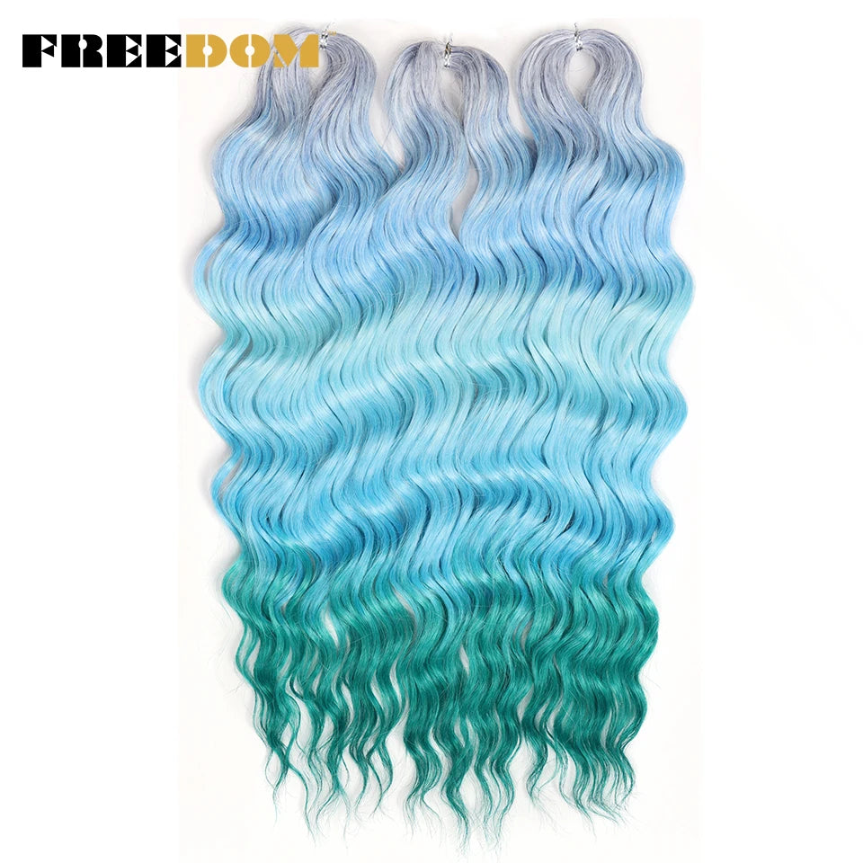 FREEDOM Synthetic Water Wave Crochet Braiding Hair 24 Inch – Ombre & Multi-Tone | 88 Colors | 300g - view 72