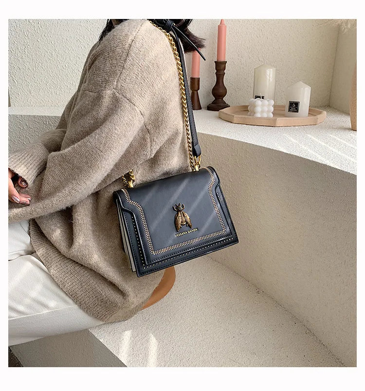 Luxury Brand Women's Handbag | New Retro Bee Female Shoulder Bag & Designer Crossbody Bags Luxegan