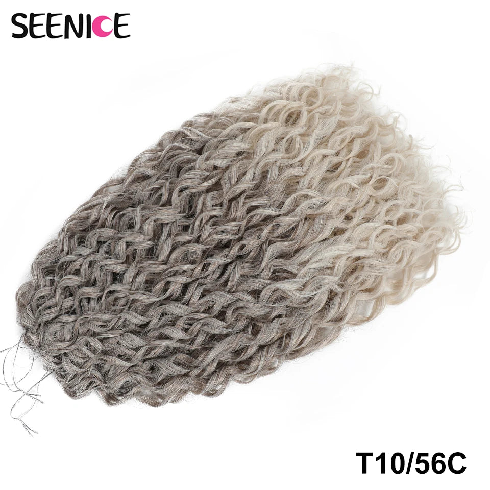 Deep Wave Twist Crochet Hair | Afro Curl Ombre Braids | 22 Inches