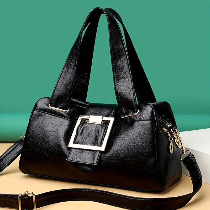 Women Multi-layers Top-handle Bag | Quality Leather Handbags Purses Female Luxury Designer Large Capacity Boston Ladies Sac A Main Luxegan