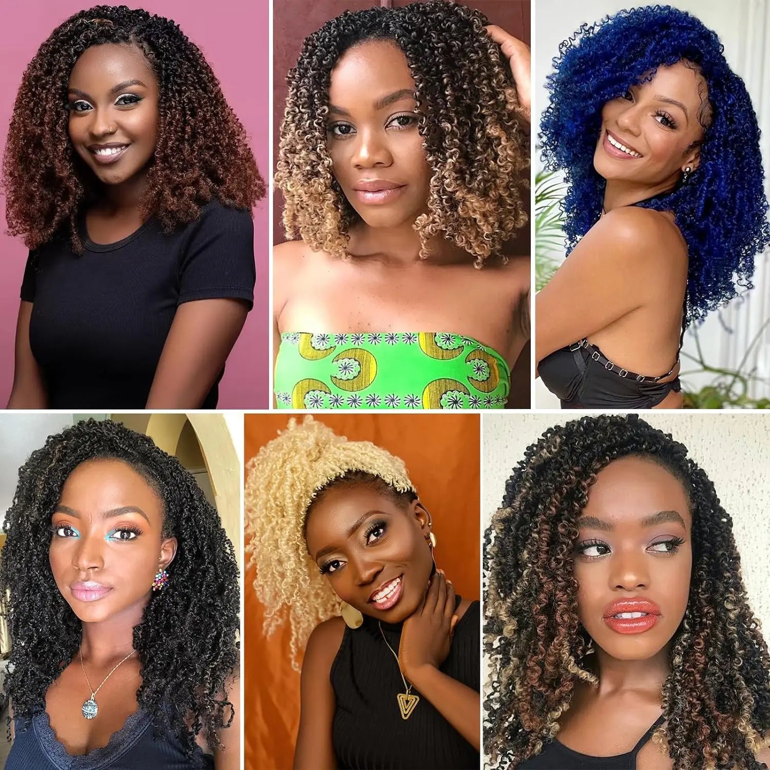 Pre-Looped Mini Twist Crochet Hair | Bohemian Spring Twists & Senegalese with Curls (Synthetic) Luxegan