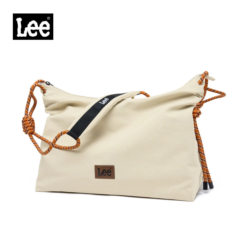 Unisex Denim Blue Soft Pillow Shoulder Bag | Large High-Capacity Utility Hobo | Simple Beige & - view 6