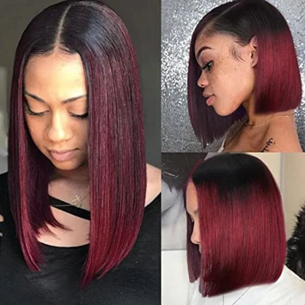 Brazilian Virgin Straight Hair Bundles – 1B/99J Burgundy Red 12A Grade 100% Human Hair Weave (1 - view 2