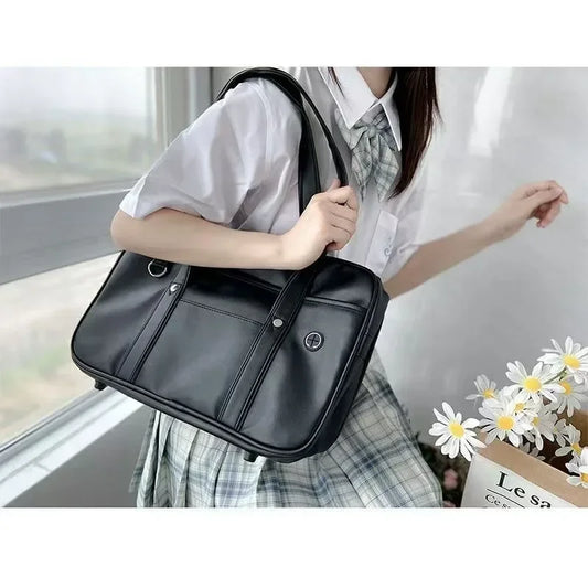 Japanese 2D Student JK Uniform Bag | Girl PU Backpack & COS Waterproof Shoulder Crossbody Bag Luxegan