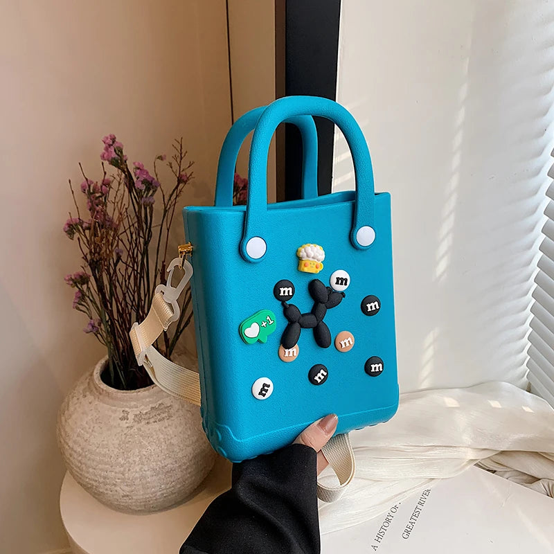 Hard Waterproof PVC Bucket Bag | Lightweight Beach & Travel Handbag Luxegan