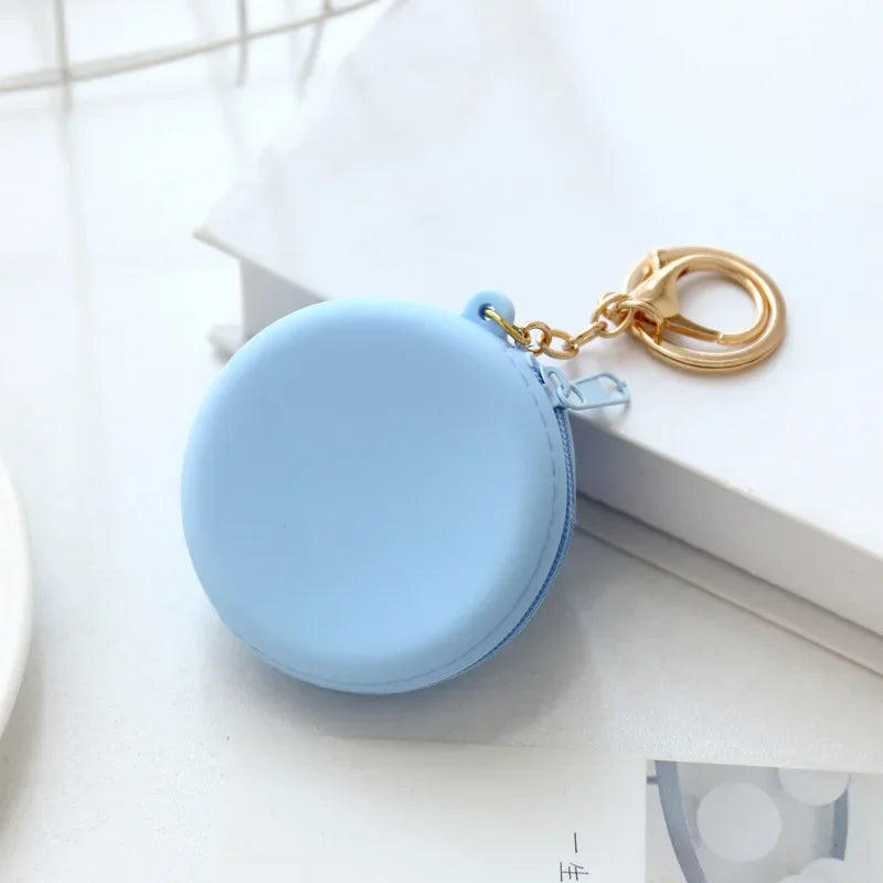 Cute Women Coin Wallet Pendant Keychain | Silicone Round Coins Bag Small Girls Key Bag | Mini Purse Kid Gift Luxegan