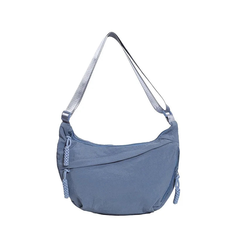 Solid Color Trendy Single Shoulder Bag | Women's Daily Casual Simple Dumpling Bag Versatile Canvas Bag Luxegan