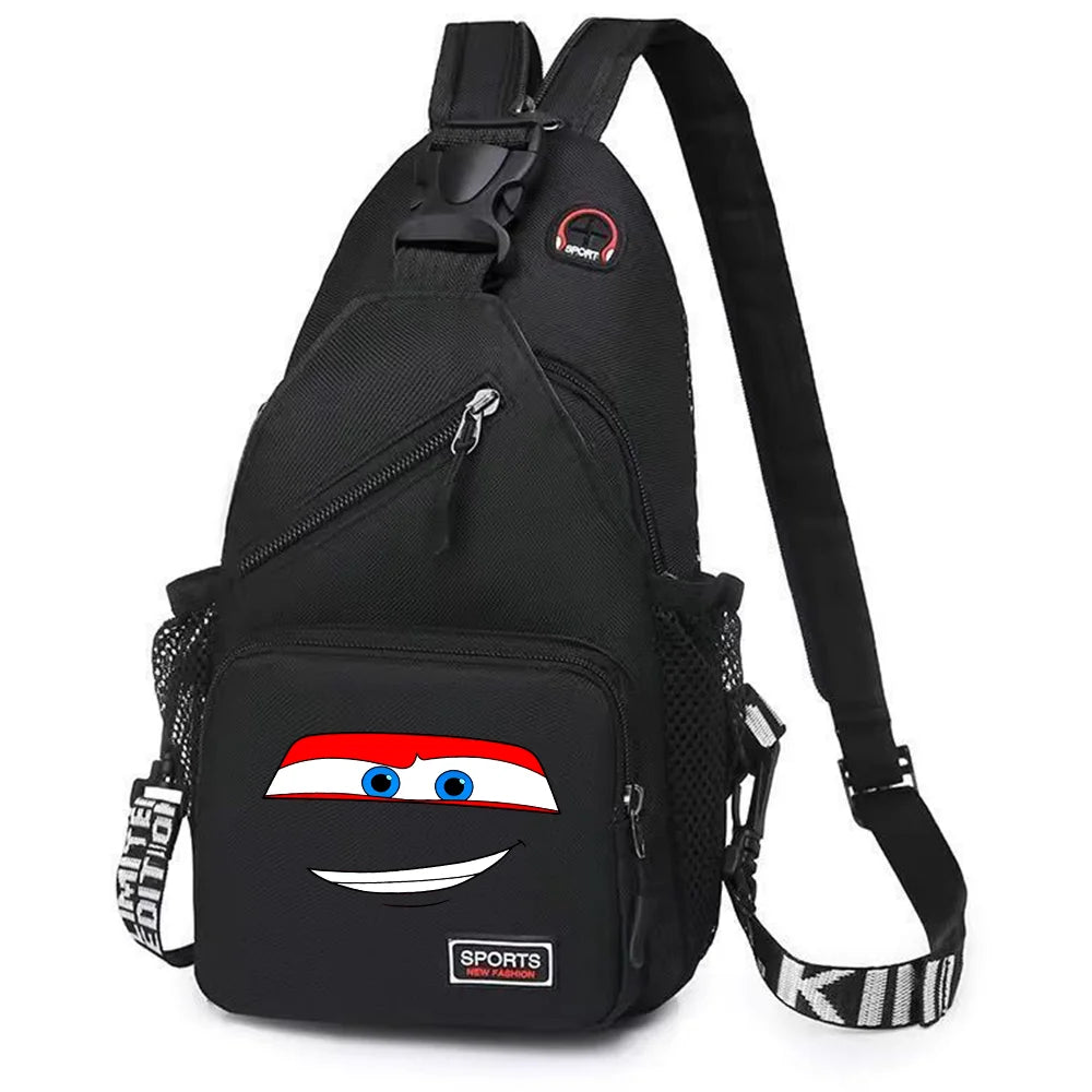 Cars Lightning McQueen Chest Bag Sling Messenger Bag | Crossbody Backpack Travel Sports Bagpack | Men Shoulder Bag Women Rucksacks Luxegan
