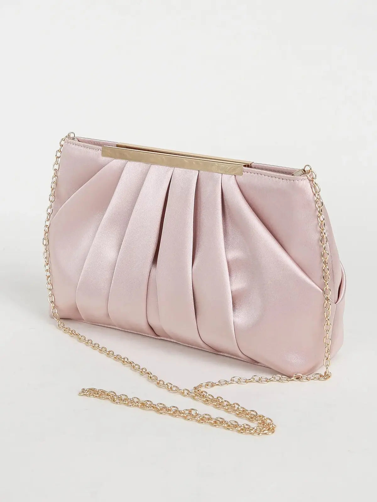 PU Leather Ruched Clutch | Elegant Formal Party & Wedding Purse Luxegan