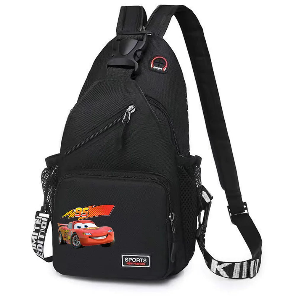 Cars Lightning McQueen Chest Bag Sling Messenger Bag | Crossbody Backpack Travel Sports Bagpack | Men Shoulder Bag Women Rucksacks Luxegan