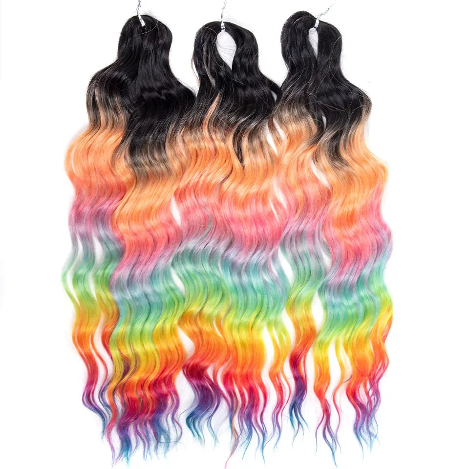 FREEDOM Synthetic Water Wave Crochet Braiding Hair 24 Inch – Ombre & Multi-Tone | 88 Colors | 300g - view 41