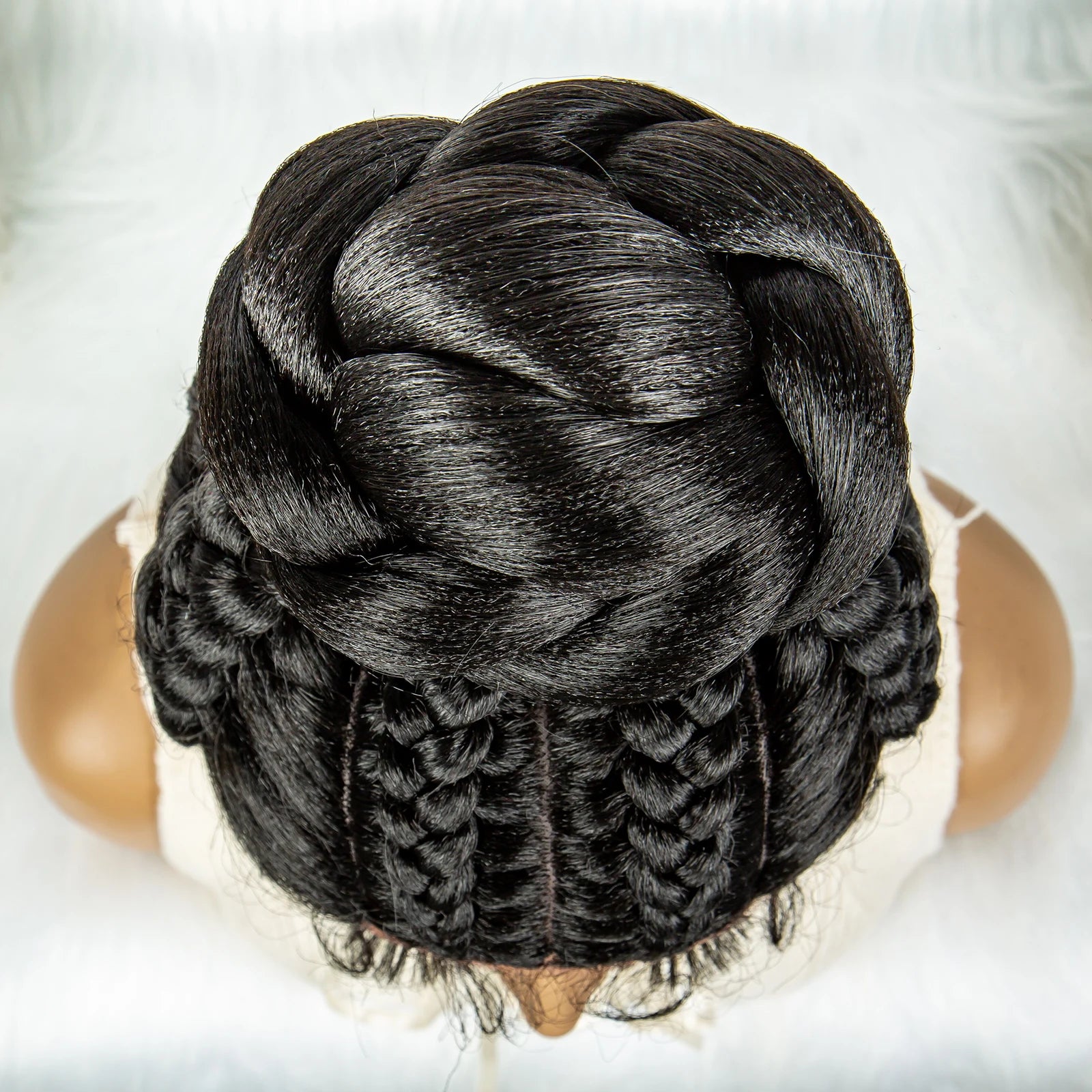 KIMA Bun Updo Braided Wig | Cornrow Style | Lace Front with Baby Hair Luxegan