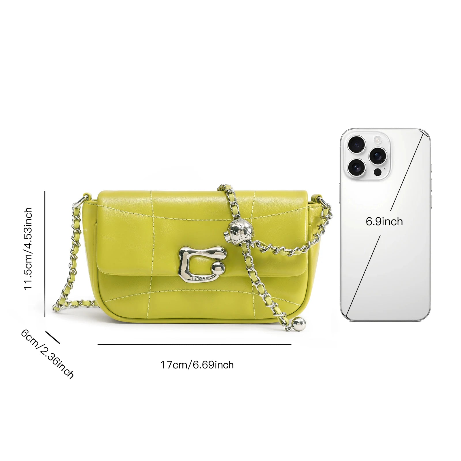 Genuine Leather Crossbody Bag | Luxury Brand Shoulder Bag with Chain Strap & Unique Design Quilted Handbag Luxegan