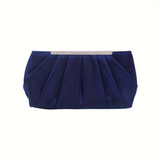 European and American Pleated Silk Polyester Dinner Bag | Simple and Generous Ladies' Hand Bag & Large Capacity Ladies' Bag Luxegan