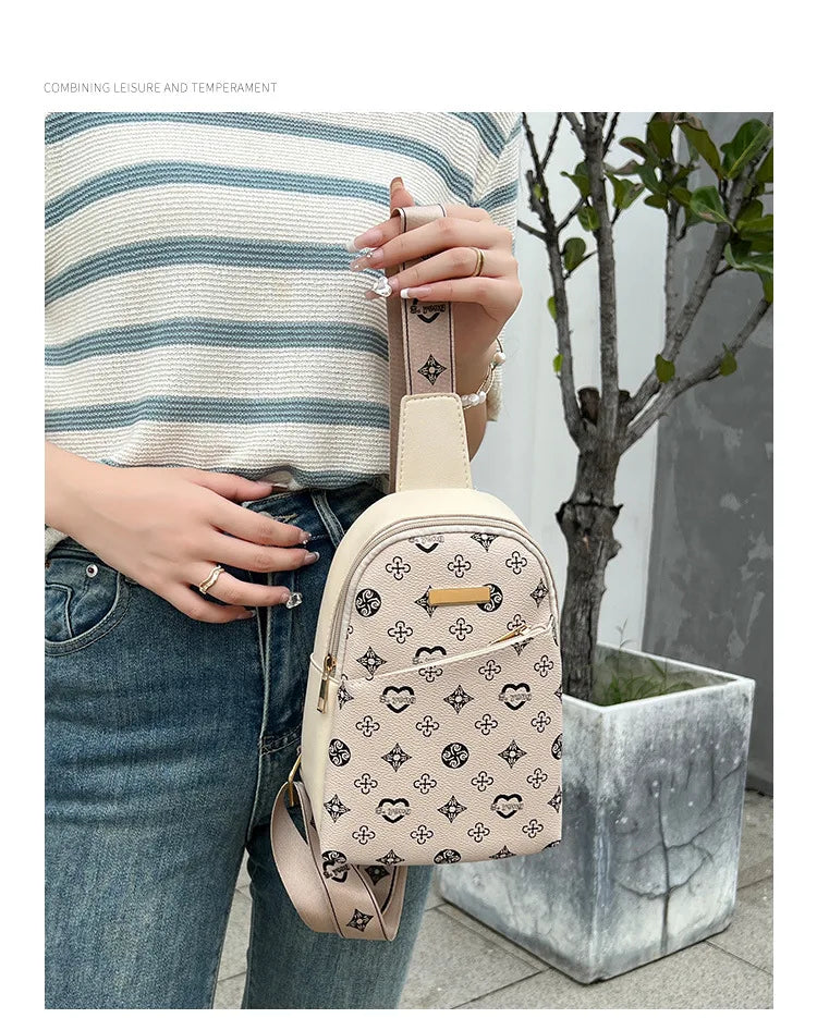 Women's & Men's Crossbody New Chest Bag | Printed Messenger Bag (Ladies' Versatile Shoulder Bag) Luxegan