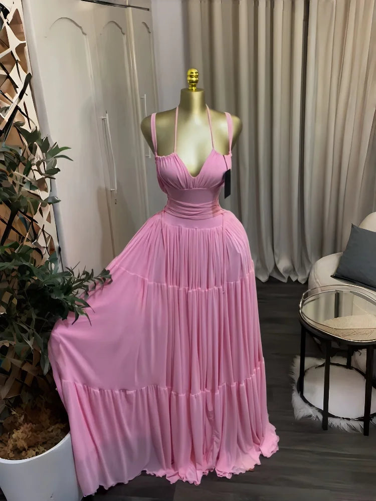 Strapless Empire Waist Sash Fit & Flare Maxi Dress | Sleeveless Knit Cocktail Evening Party Dress Luxegan