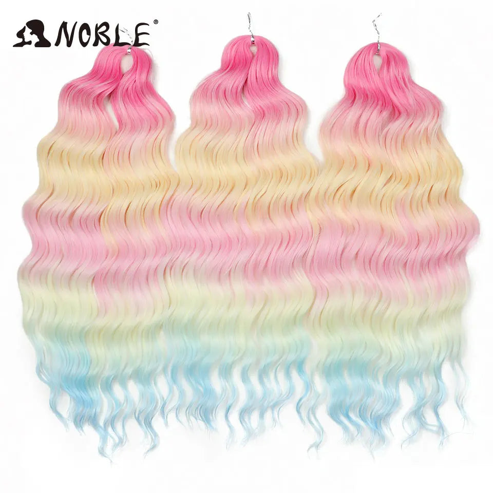 Synthetic Anna Curl Water Wave Crochet Braiding Hair – 24 Inch | 300g | 60 Strands | 88 Ombre & - view 45