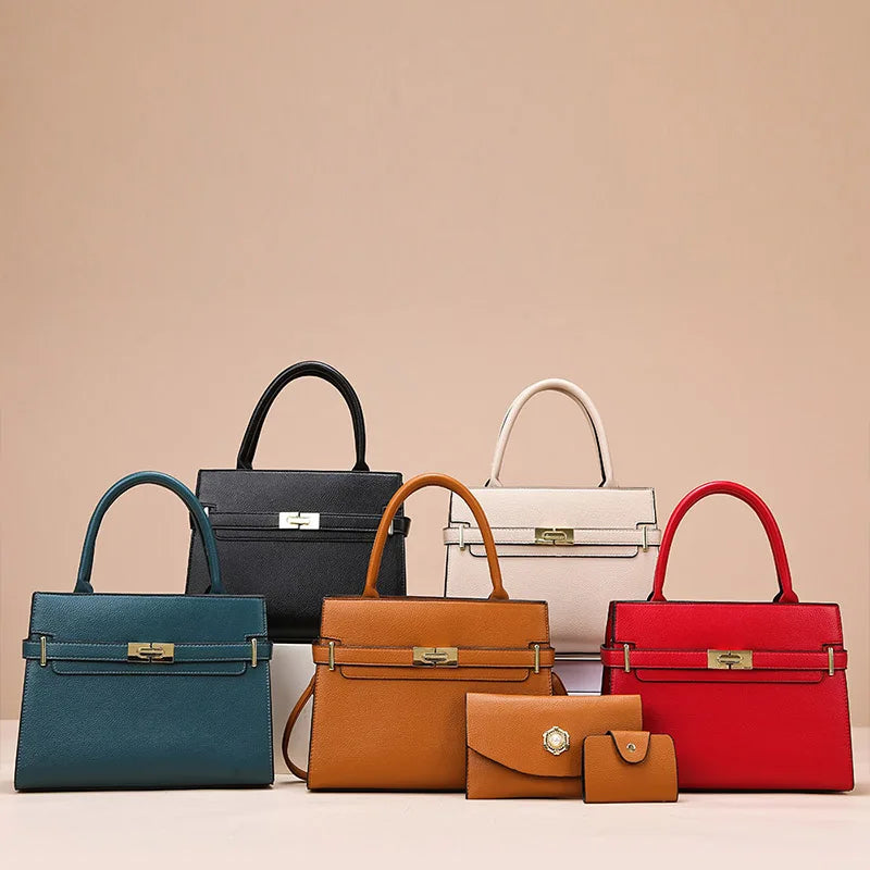3-Piece Composite Handbag Set | Sophisticated Large Capacity Luxury Shoulder Bag | Elegant Crossbody Purse & Small Coin Pouch | "Dignified" Sequined PU Leather Set for Versatile Daily Fashion Luxegan