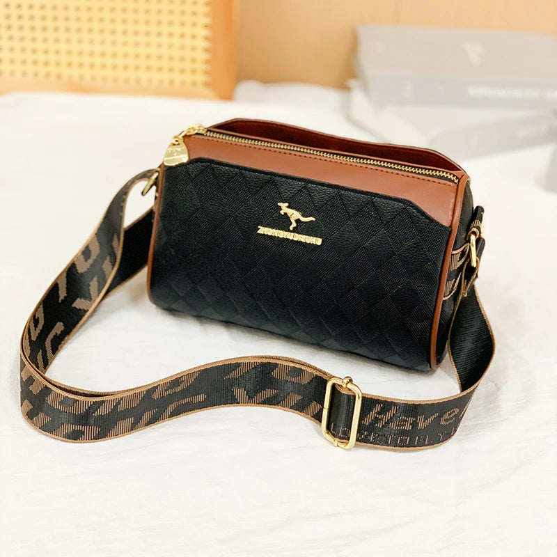 Luxury Checkered Messenger Bag | Soft Square Crossbody Purse Luxegan