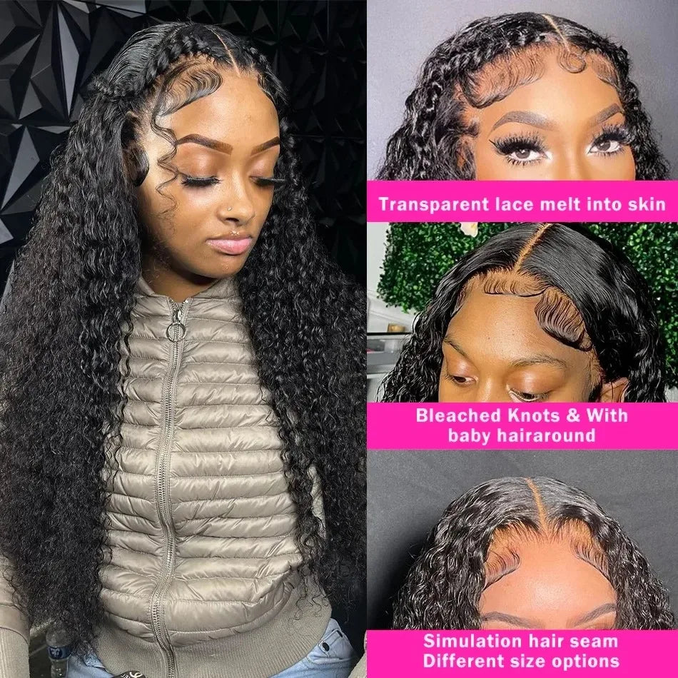 40-Inch Curly Water Wave HD Lace Frontal Wig | Sophisticated 13x6 Transparent Lace | Elegant "Brazilian Remy" Ultra-Long Silhouette | "Dignified" Pre-Plucked Human Hair for Radiant Versatile Styling Luxegan