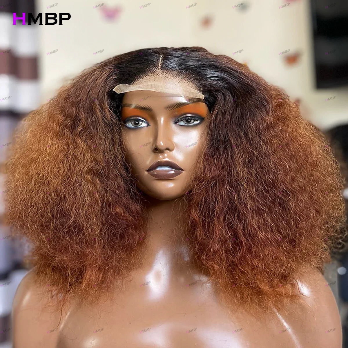 Peluca Frontal de Encaje Sin Pegamento Lacia Kinky de 450 Densidad Color P4/30 Cabello Humano Lista Para Usar Pelucas Frontales de Encaje HD 13x6/360 Para Mujeres
