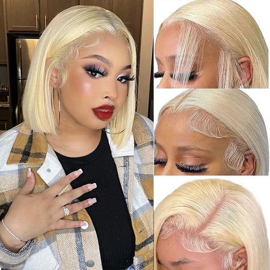 Colored HD Lace Frontal Bob Wig | Sophisticated "613 & Honey Blonde" Silhouette | Elegant 13x4 Transparent Burgundy 99J Palette | "Dignified" High-Performance Colored Human Hair for Radiant Versatile Styling Luxegan