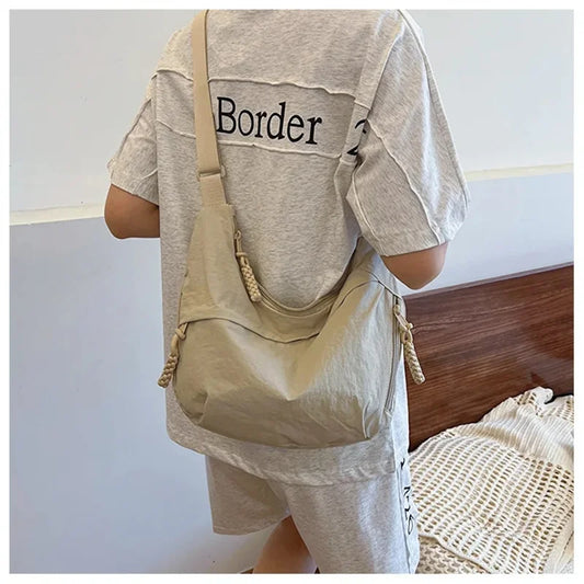 Minimalist Korean Dumpling Bag | Soft Large Capacity Shoulder Tote Luxegan