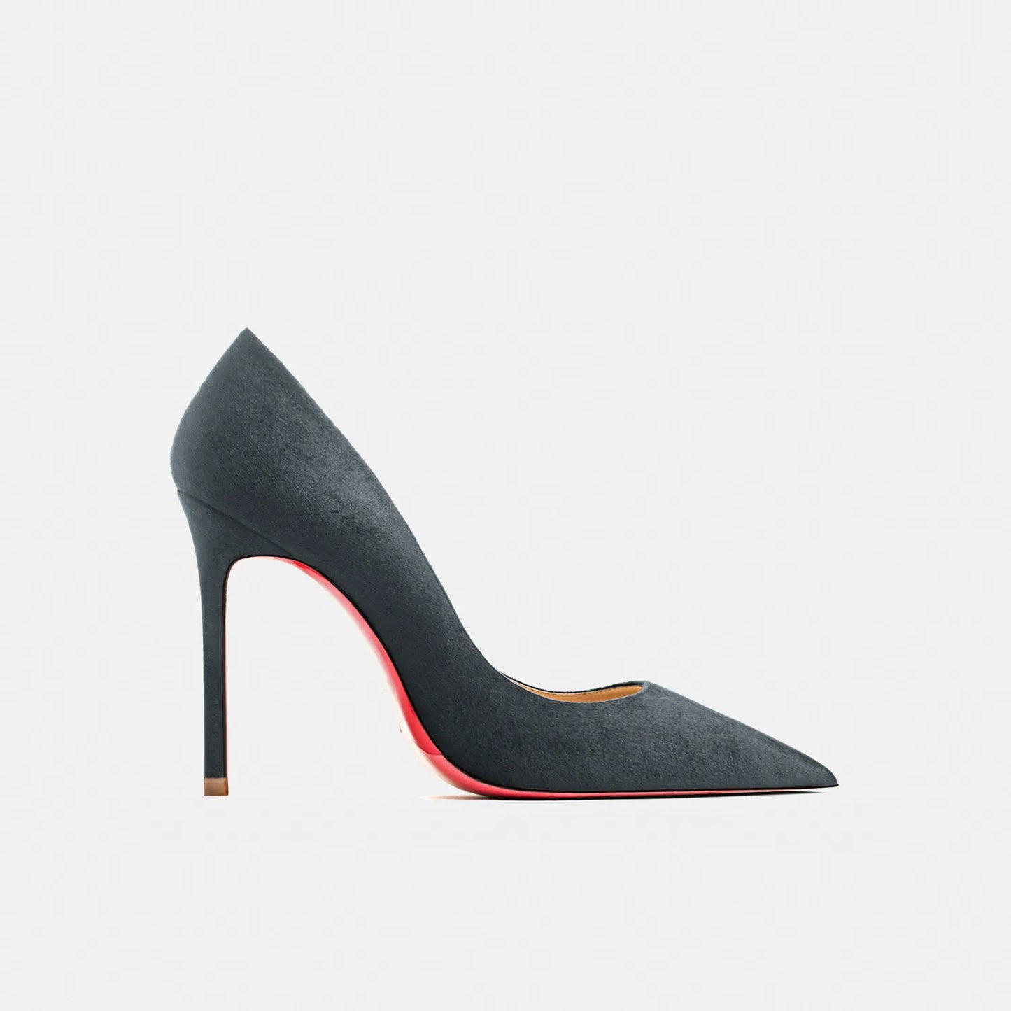 Autumn New Women's Suede High Heels | Sophisticated Red Shiny Bottom Pumps | Elegant "Handmade Flannel" Silhouette | "Dignified" Fashionable Temperament Shallow Wedding Shoes for Radiant Versatile Styling Luxegan