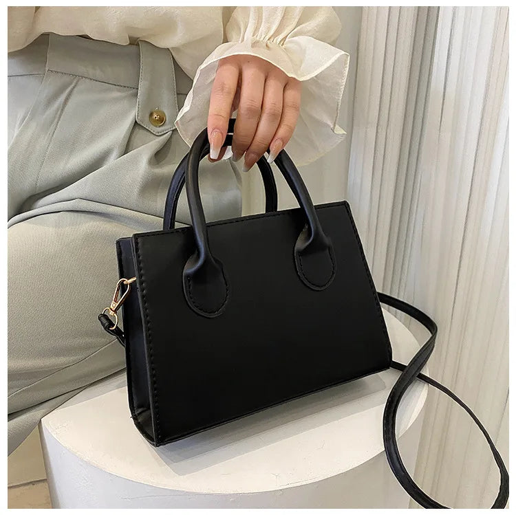 Elegant Black Handbag with Dual Handles | Chic Crossbody Bag & Retro Stylish Tote (Small Bag for Women & Girls) Luxegan