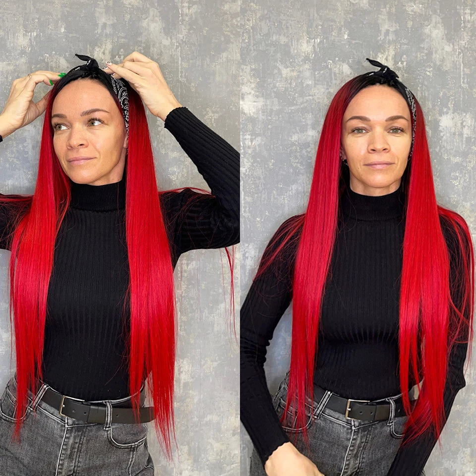 Bone Straight Synthetic Hair Extensions | Yaki Texture | 24–32 Inches