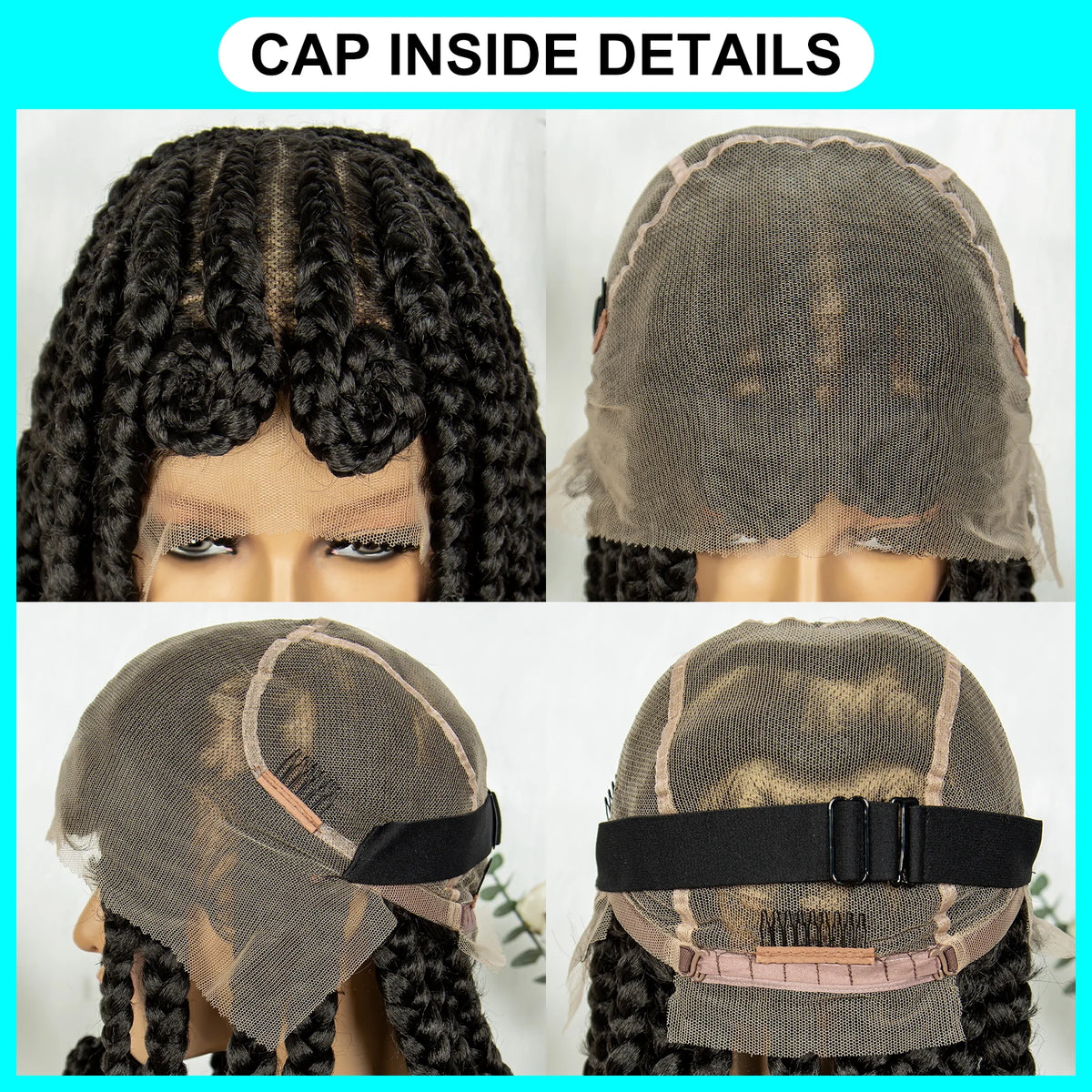 14 Inch Jumbo Bantu Knotless Box Braided Wig | Full Lace Cornrow