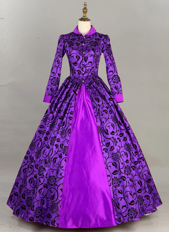 Victorian Renaissance Ball Gown – Square Neck, Flare Sleeve, Floor-Length, Empire Waist