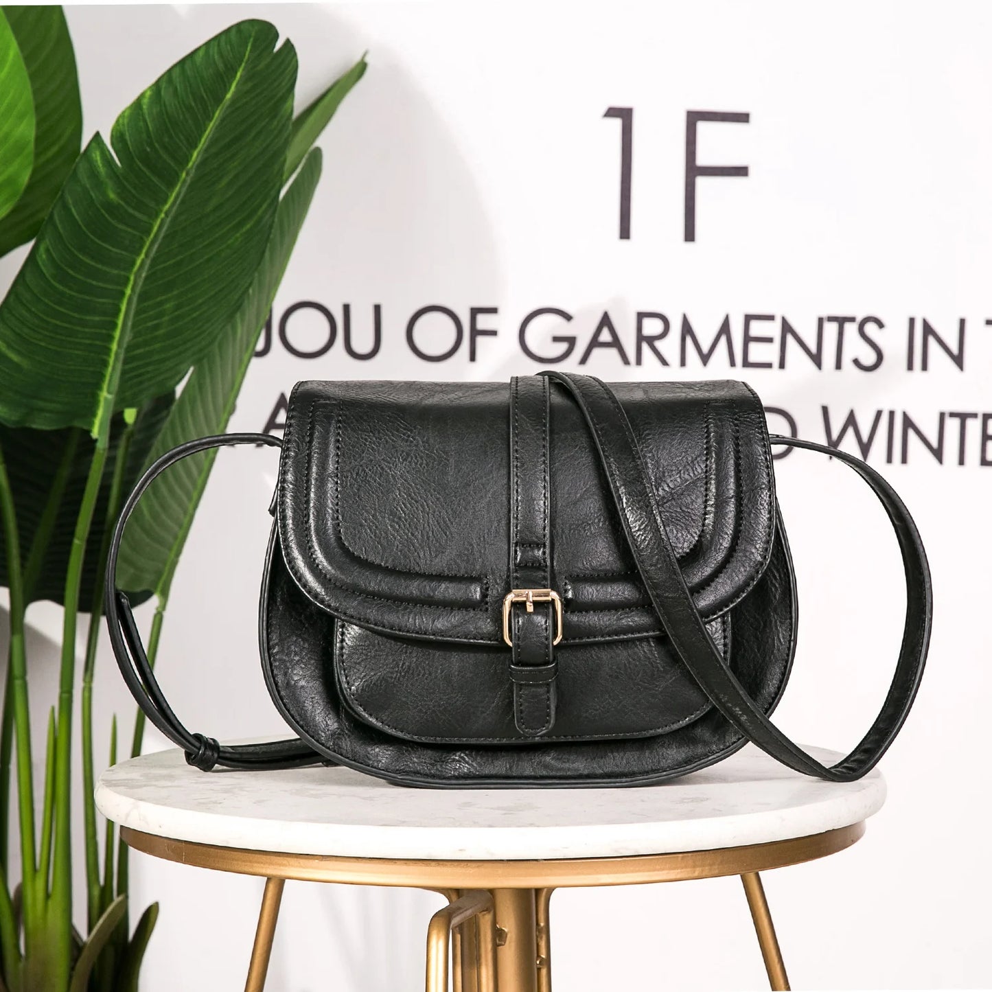 Small Vegan Leather Crossbody Bag | Vintage Lady Satchel Luxegan