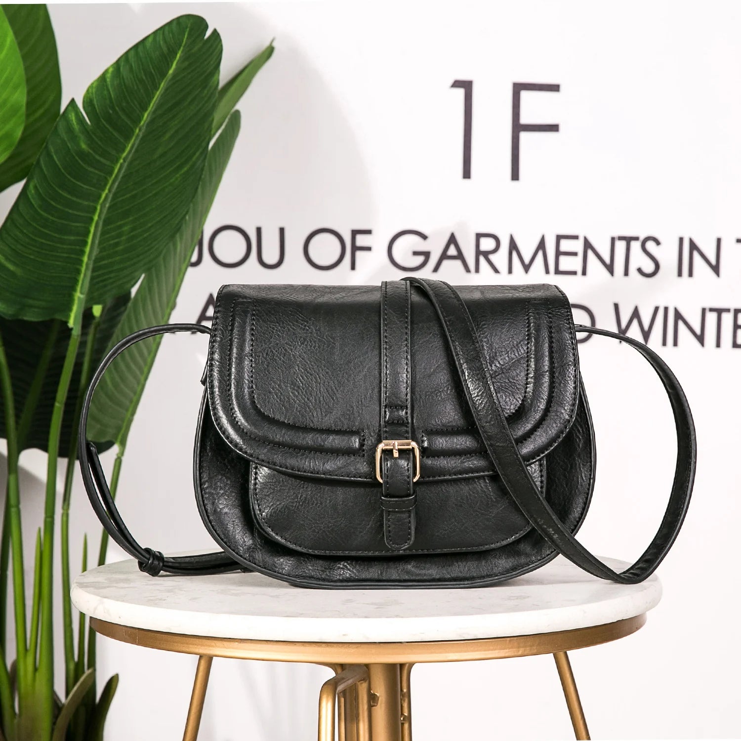 Small Vegan Leather Crossbody Bag | Vintage Lady Satchel Luxegan