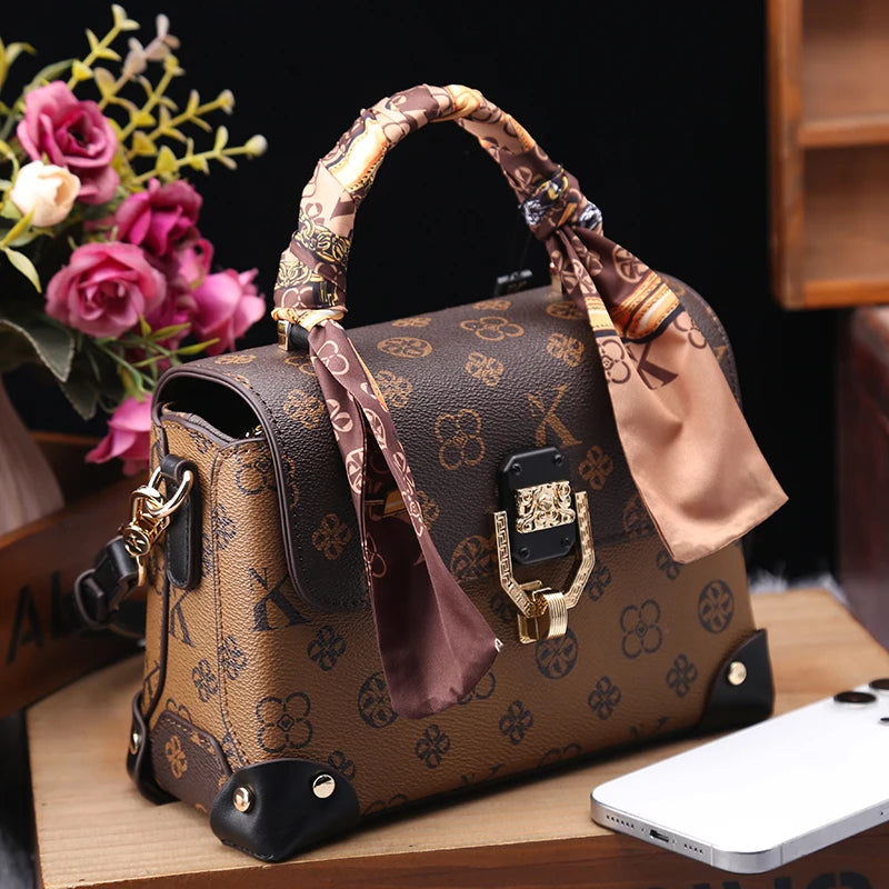 New Autumn/Winter Luxury Designer Handbag | Fashionable High-End Shoulder & Crossbody Bag | PVC Letter Pattern Satchel with Double Security Closure Luxegan