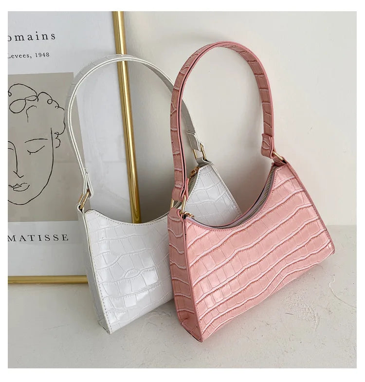 Retro PU Leather Tote | Casual Chain Shopping Bag Luxegan