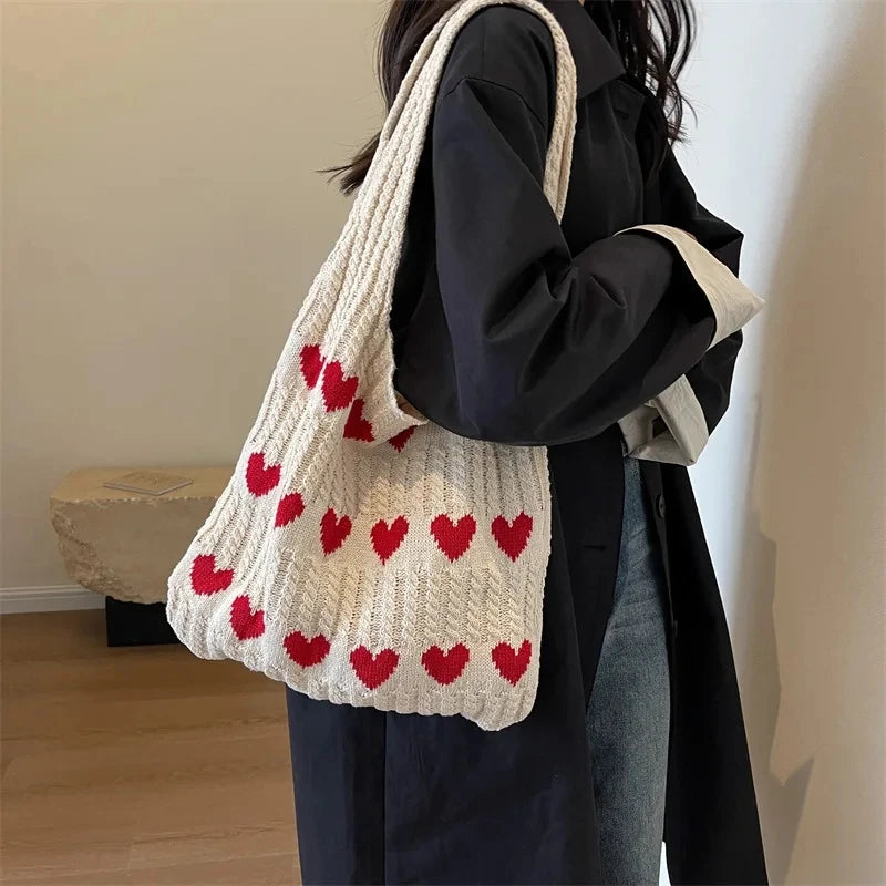 Casual Knitted Cotton Tote | Soft, Large Capacity Summer Bag Luxegan
