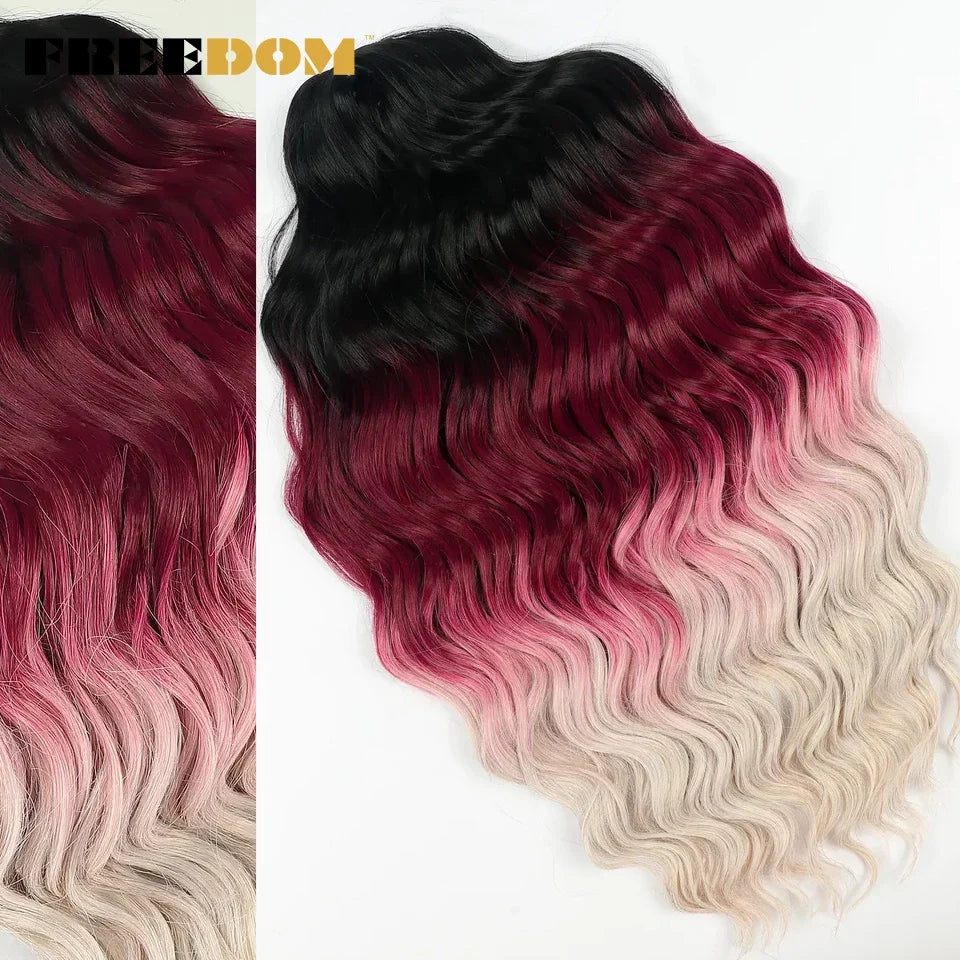 FREEDOM Synthetic Water Wave Crochet Braiding Hair 24 Inch – Ombre & Multi-Tone | 88 Colors | 300g - view 58