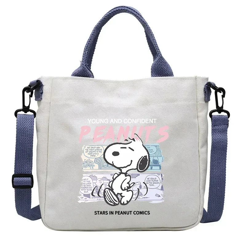 Kawaii Snoopy Cartoon Canvas Bag | Crossbody School Bookbag for Students Luxegan
