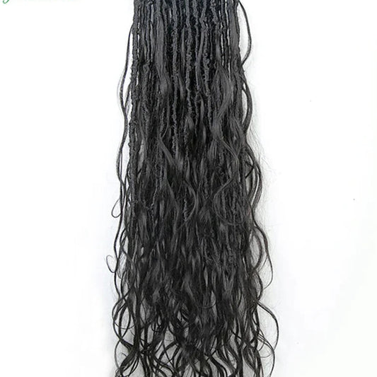 Pre-Looped Crochet Boho Locs | Human Hair Blend Body Wave | Luxegan Luxegan