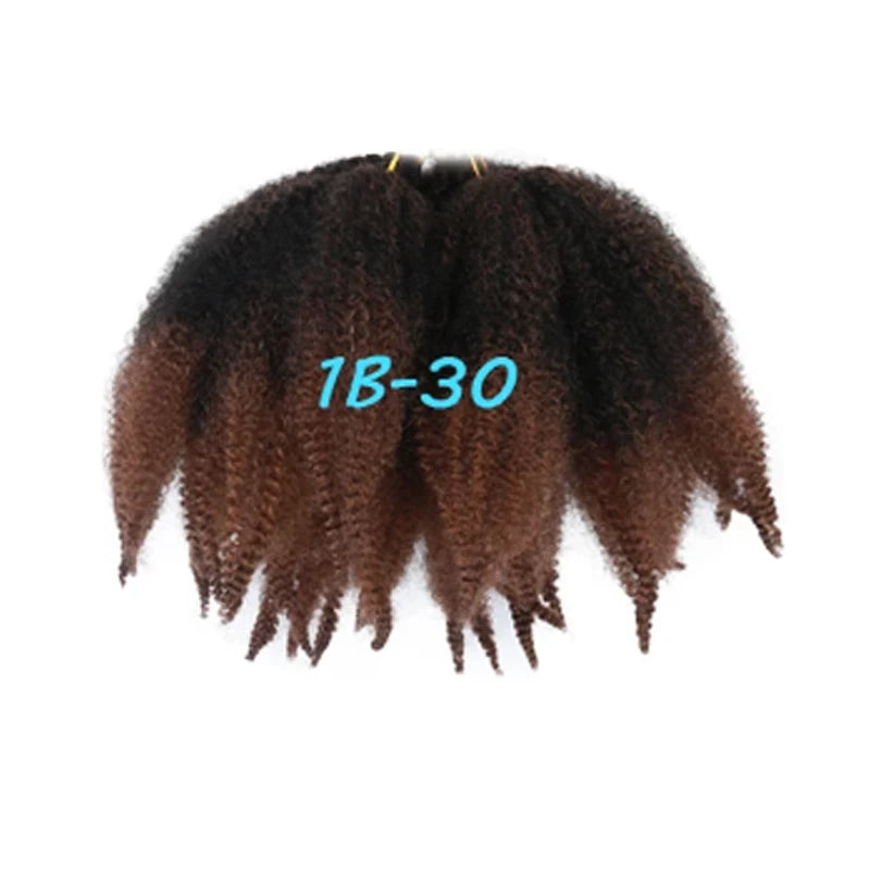 Short Afro Kinky Curly Crochet Braiding Hair 8in | Marley Twist | 4 Colors Luxegan