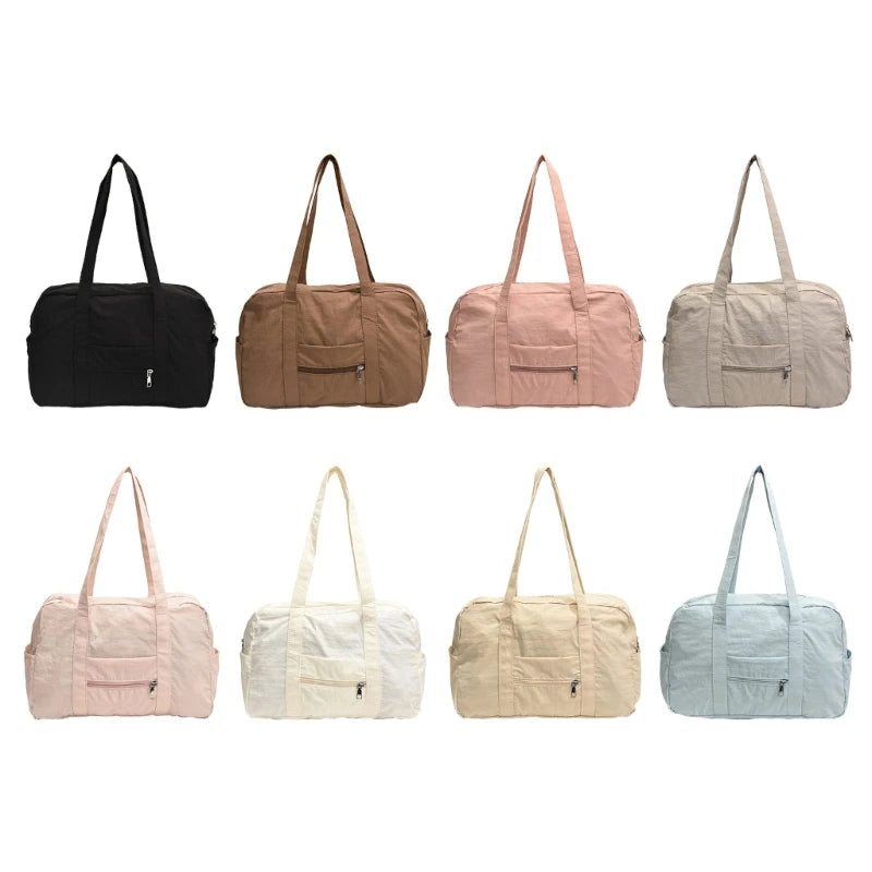 Nylon Solid Bucket Bag | Soft Practical Large Storage Underarm Crossbody Bag Luxegan