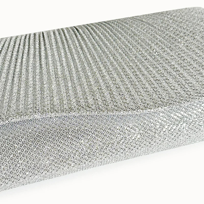 Women's Fold Glitter Handbag | Shiny Envelope Clutch & Pleated Mini Purse Luxegan