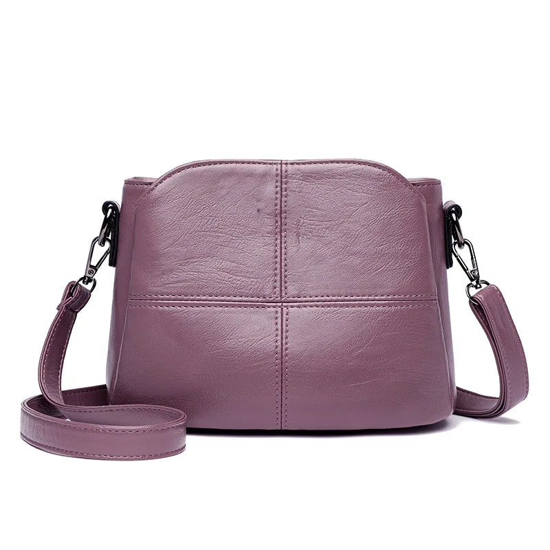 Soft PU Leather Retro Bucket Bag | Small Crossbody & Shoulder Bag Luxegan