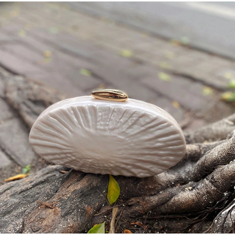 TPU Solid Knucklebox Clutch | Hard French Irregular Pattern Pearlescent Evening Bag