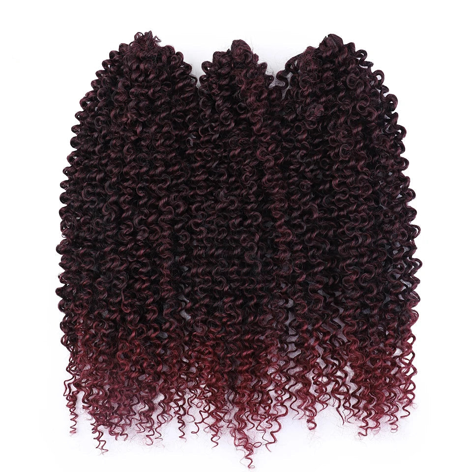 18"  Afro Kinky Curly Crochet Hair | Ombre Passion Twist Braids | 60 Strands/Pack | Heat Resistant