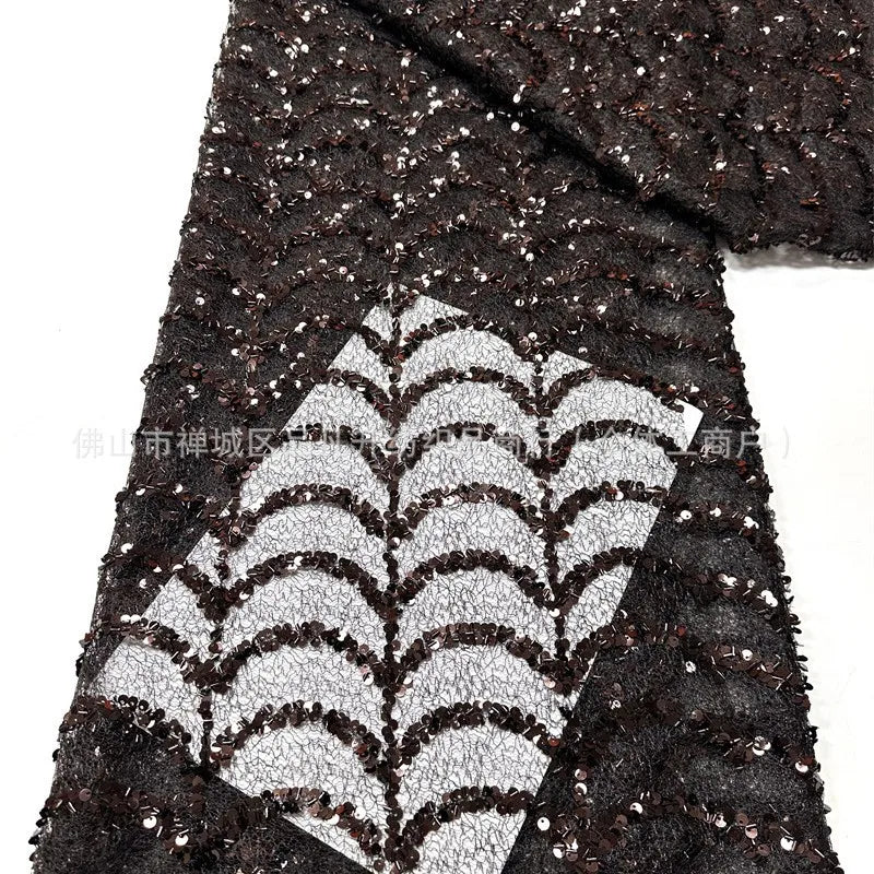 Bella Custom Chocolate Brown Sequin Graduation Dress | Elegant One-Shoulder Capelet Inspired Strapless Gown | Luxurious Knit Silk Backless Party Dress | Classic Knee-Length A-Line Formal Evening Wear Luxegan