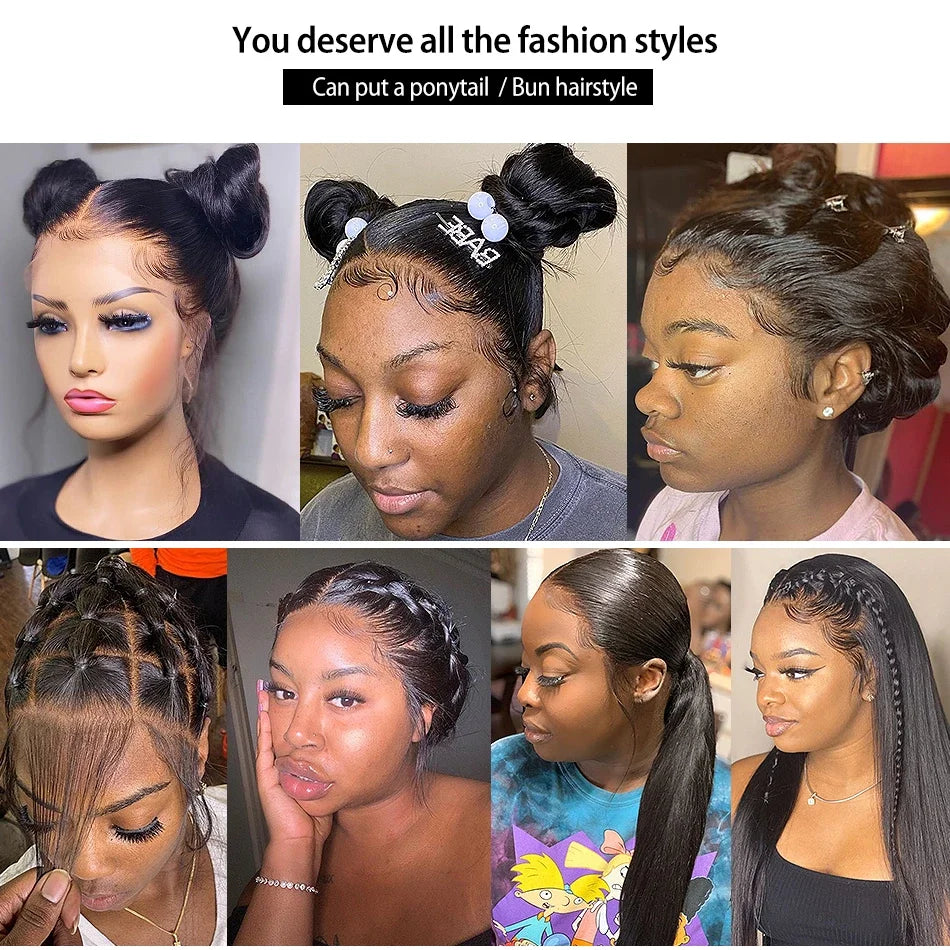 30-Inch Bone Straight HD Transparent Lace Front Wig | 13x6 Full Lace Frontal, 13x4 Frontal & 4x4 Lace Closure Options | 100% Brazilian Virgin Human Hair Long Wig with Baby Hair Luxegan