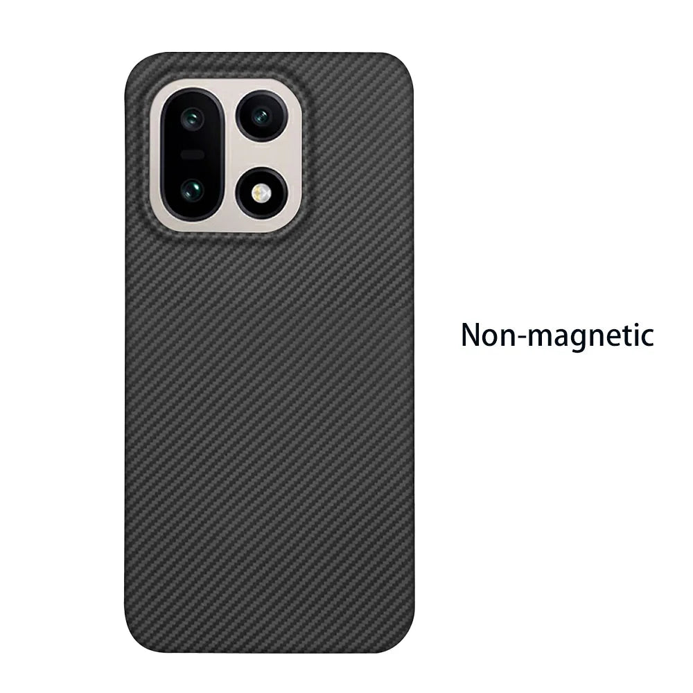 Para funda de teléfono OnePlus 15 de fibra de aramida Kevlar, carcasa dura de fibra de carbono ultradelgada y ligera, cubierta protectora magnética para negocios