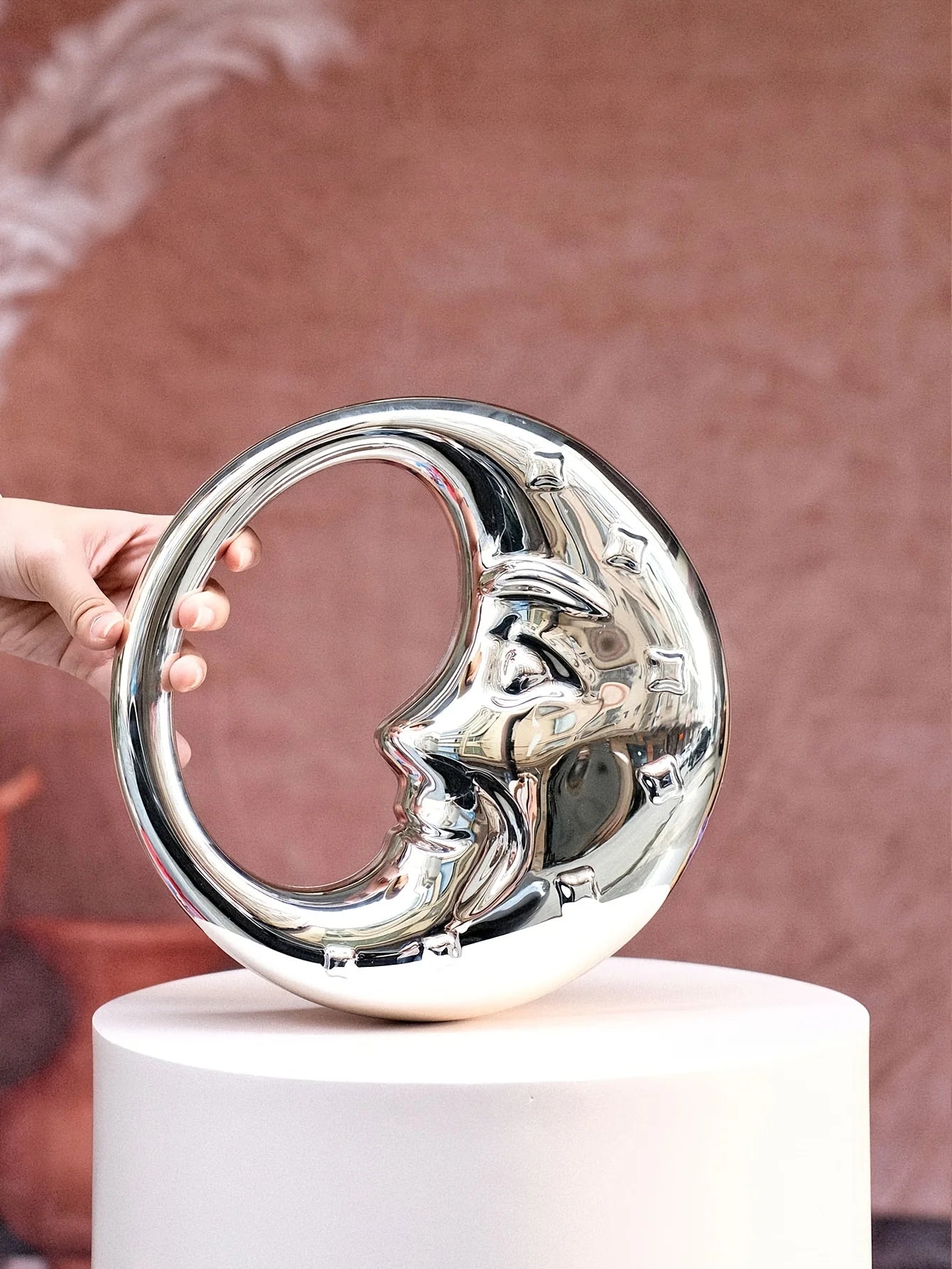 Hard Acrylic Moon Shape Clutch | Gold/Silver Shell Ladies Evening Purse Luxegan